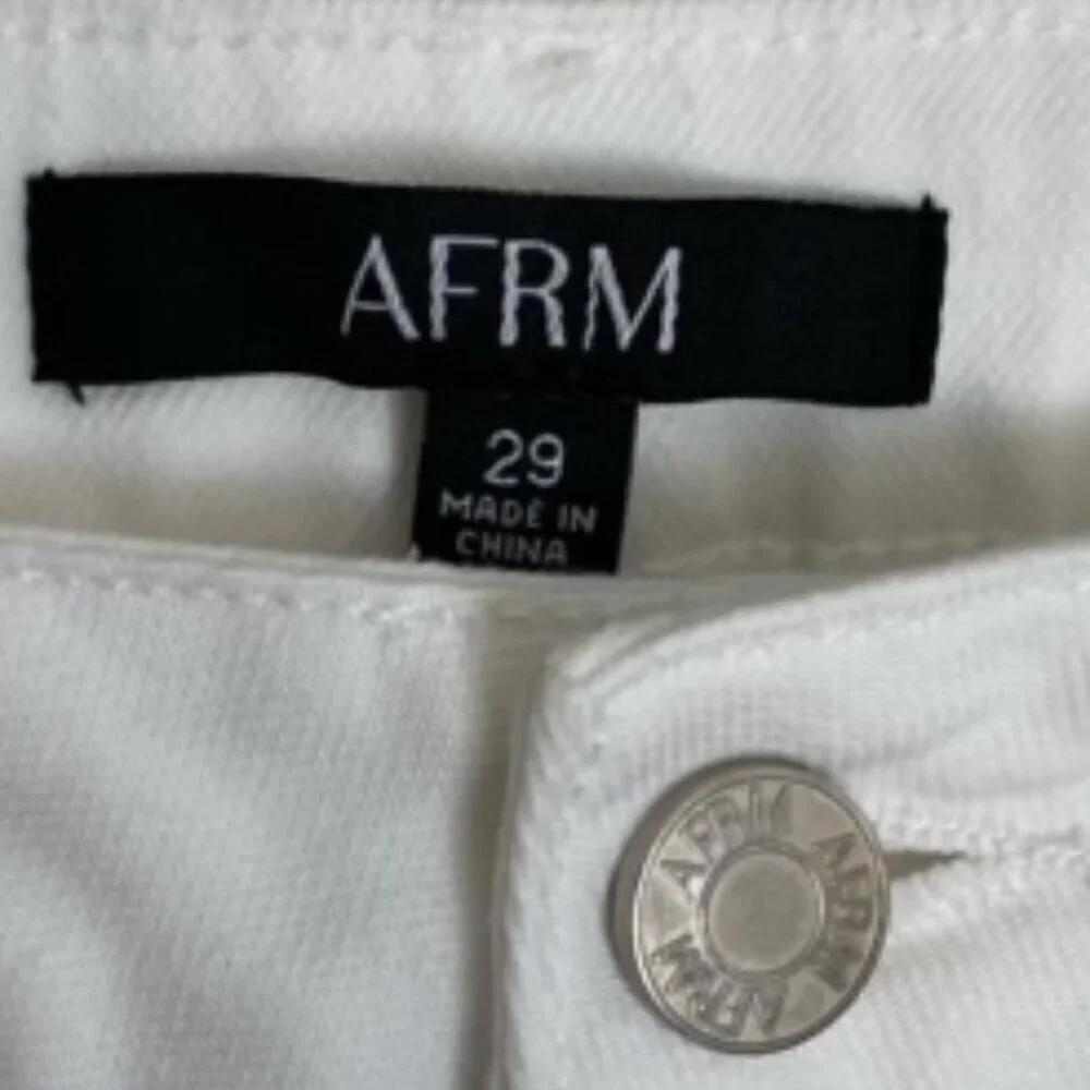 AFRM White Derby Baggy Denim Shorts 29